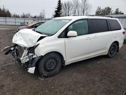 Salvage cars for sale from Copart Bowmanville, ON: 2017 Toyota Sienna LE