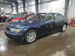 BMW 7 Series salvage cars for sale: 2002 BMW 745 LI