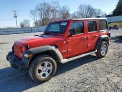 Jeep Wrangler Unlimited Sport salvage cars for sale: 2020 Jeep Wrangler Unlimited Sport