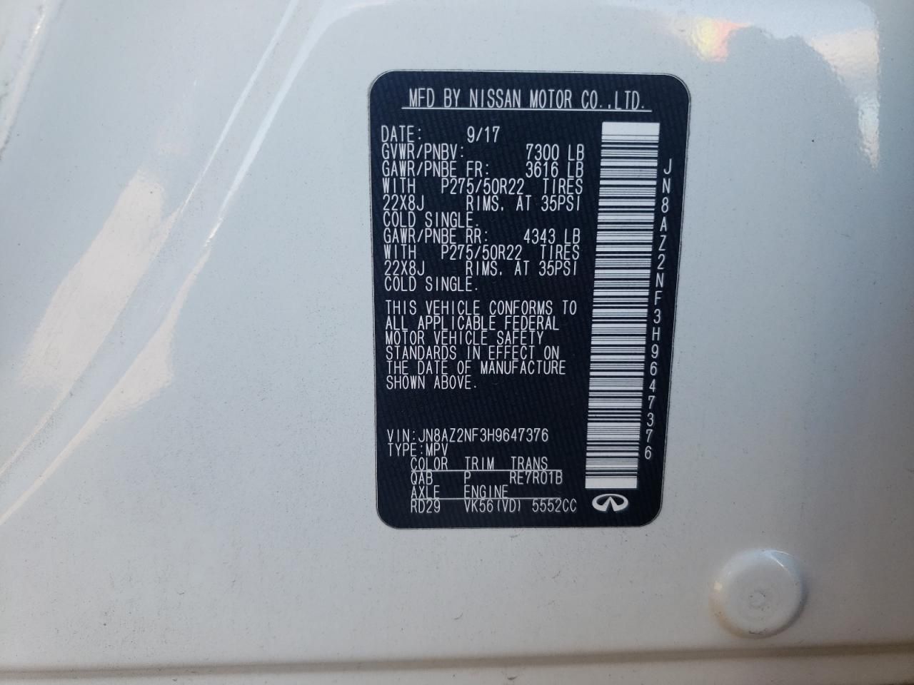 2017 Infiniti Qx80 Base