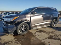 Toyota Highlander salvage cars for sale: 2016 Toyota Highlander XLE