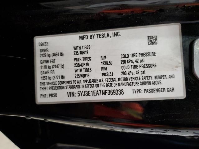 2022 Tesla Model 3