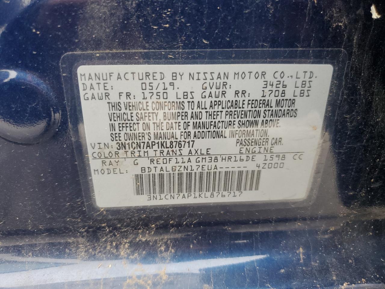 2019 Nissan Versa s