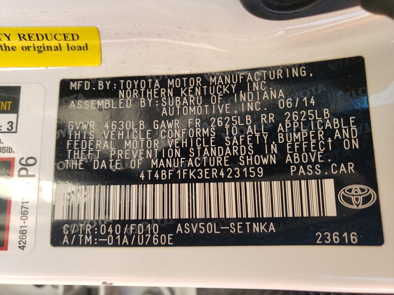 2014 Toyota Camry l