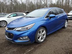 Chevrolet salvage cars for sale: 2018 Chevrolet Cruze Premier