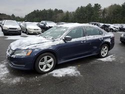 Salvage cars for sale from Copart Exeter, RI: 2013 Volkswagen Passat SE