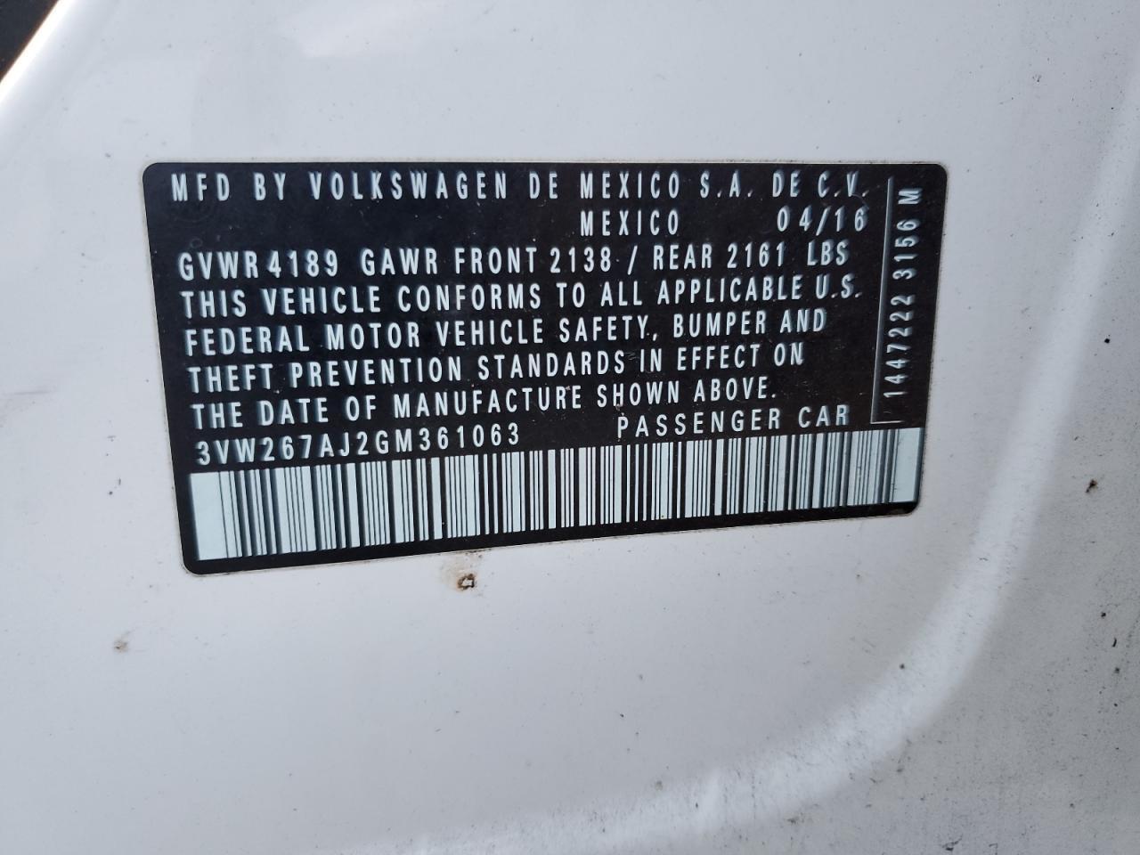 2016 Volkswagen Jetta s