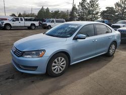 Volkswagen Passat salvage cars for sale: 2013 Volkswagen Passat S