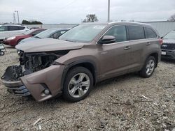 Toyota Highlander salvage cars for sale: 2018 Toyota Highlander Hybrid Limited