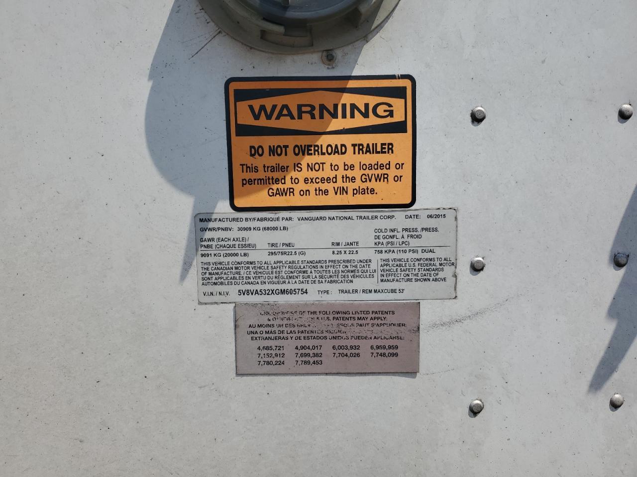 1986 Vanguard DRY Van