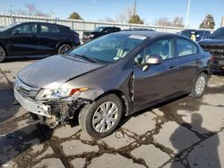 2012 Honda Civic LX en venta en Littleton, CO