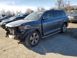 Toyota Highlander salvage cars for sale: 2013 Toyota Highlander Limited