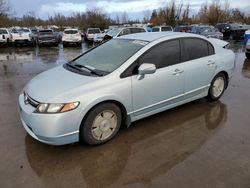 Honda Accord salvage cars for sale: 2008 Honda Civic Hybrid