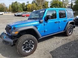 Jeep Wrangler salvage cars for sale: 2024 Jeep Wrangler Rubicon 4XE