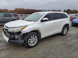 Toyota Highlander salvage cars for sale: 2016 Toyota Highlander LE