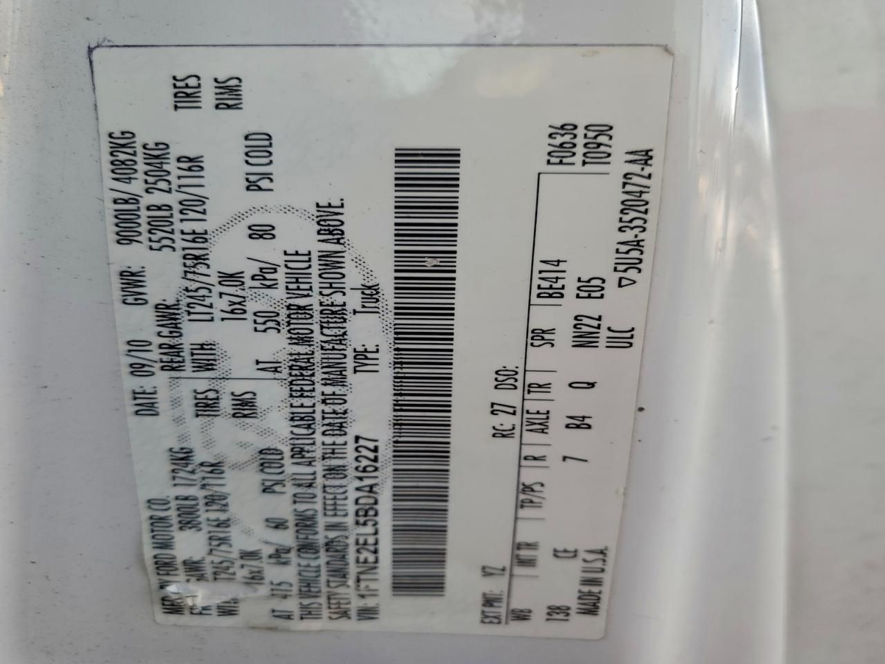 2011 Ford E250 Delivery van