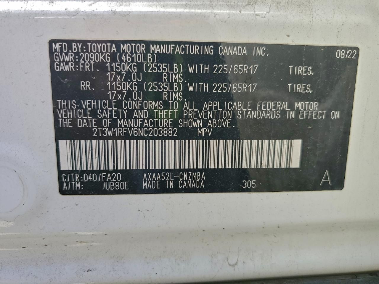 2022 Toyota Rav4 xle