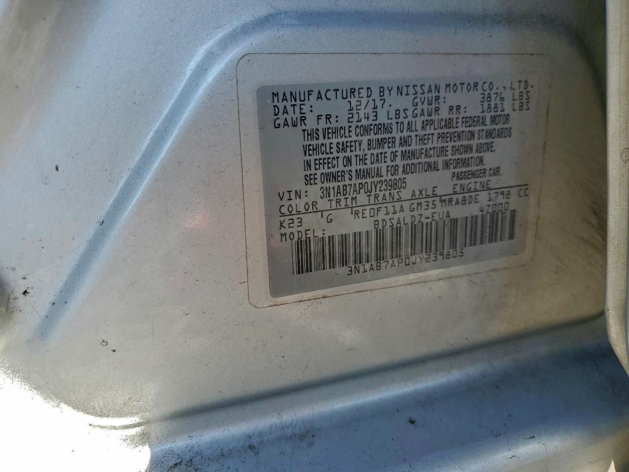 2018 Nissan Sentra s