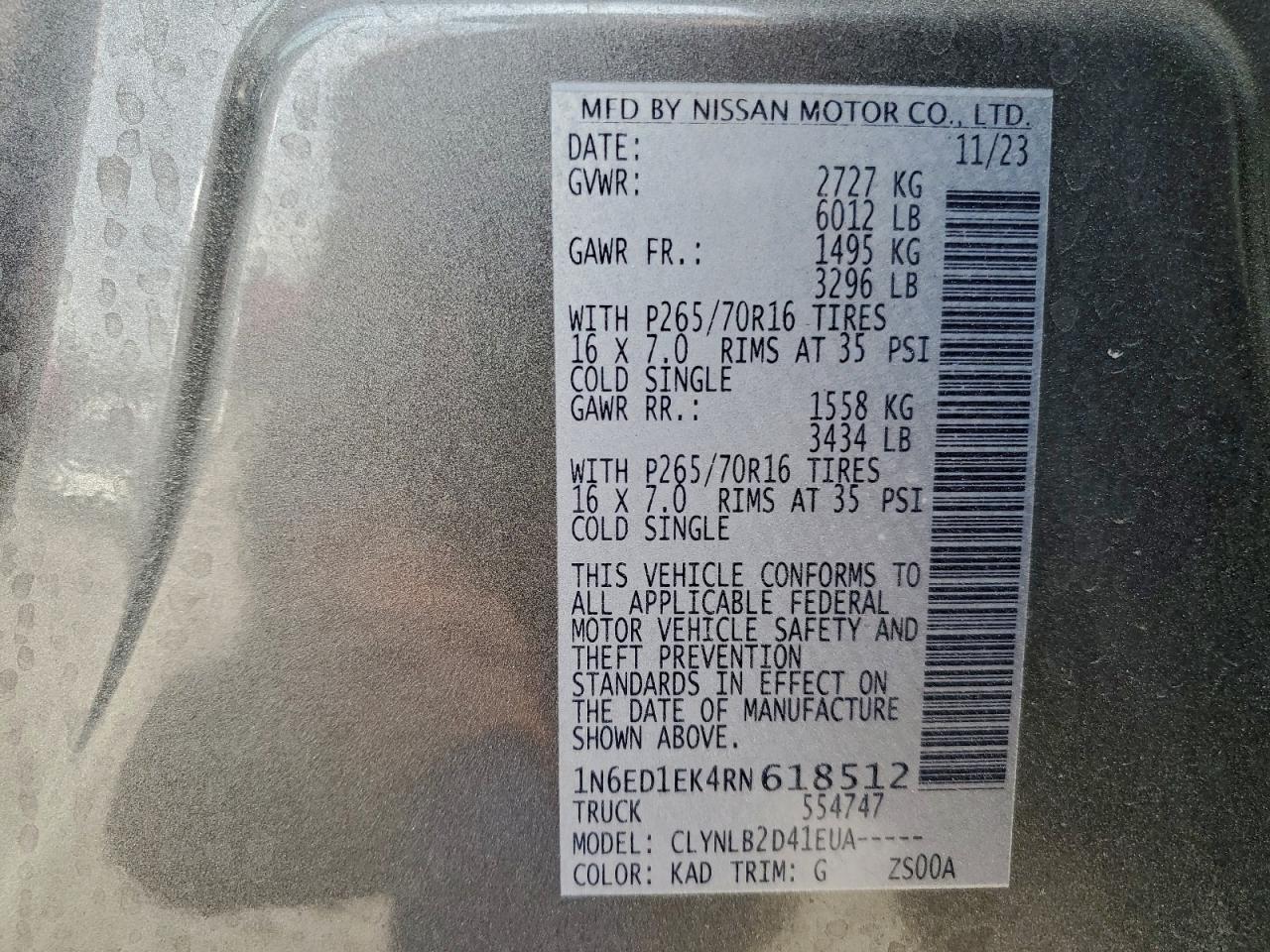 2024 Niss Frontier sv