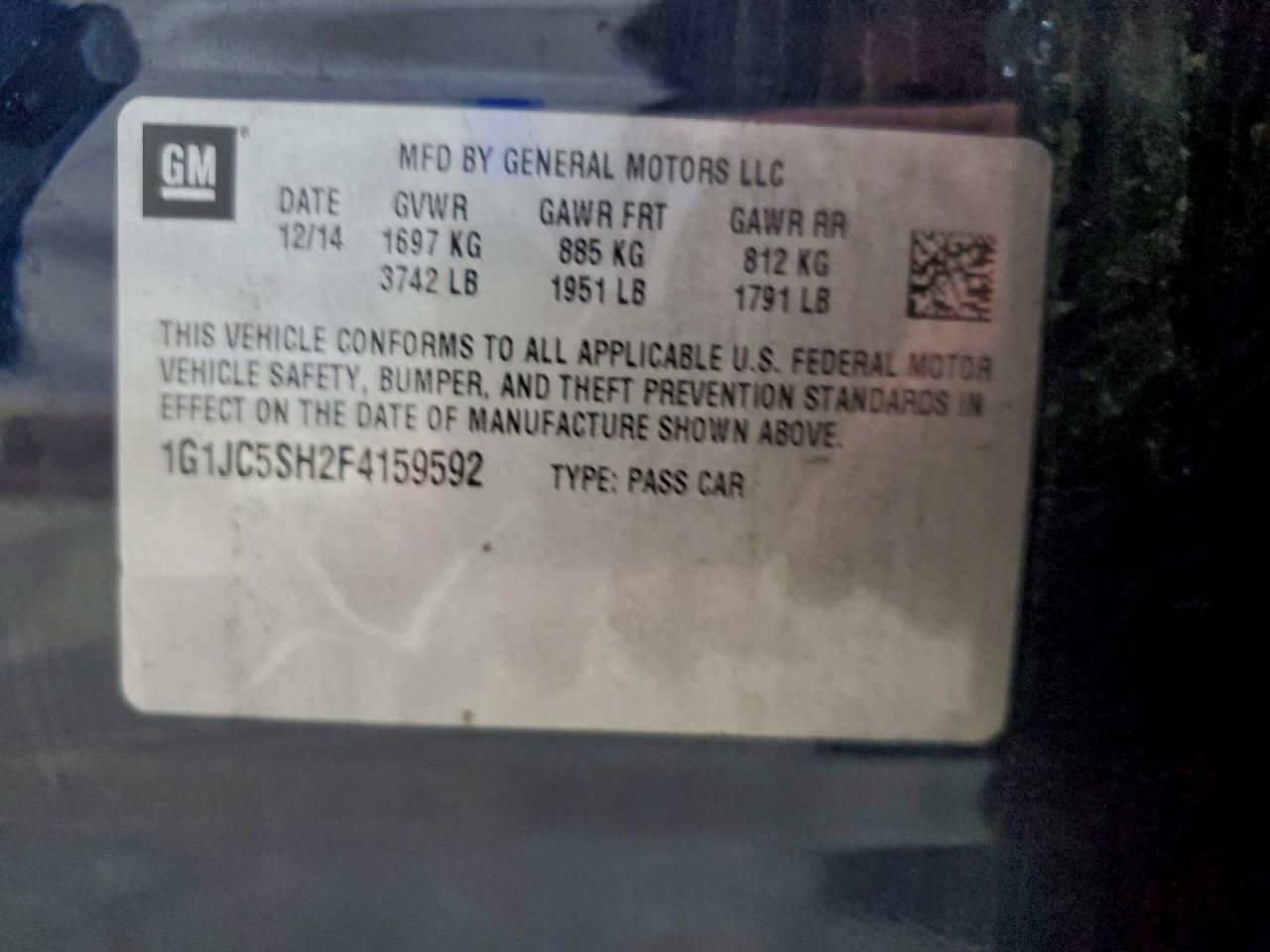 2015 Chevrolet Sonic lt