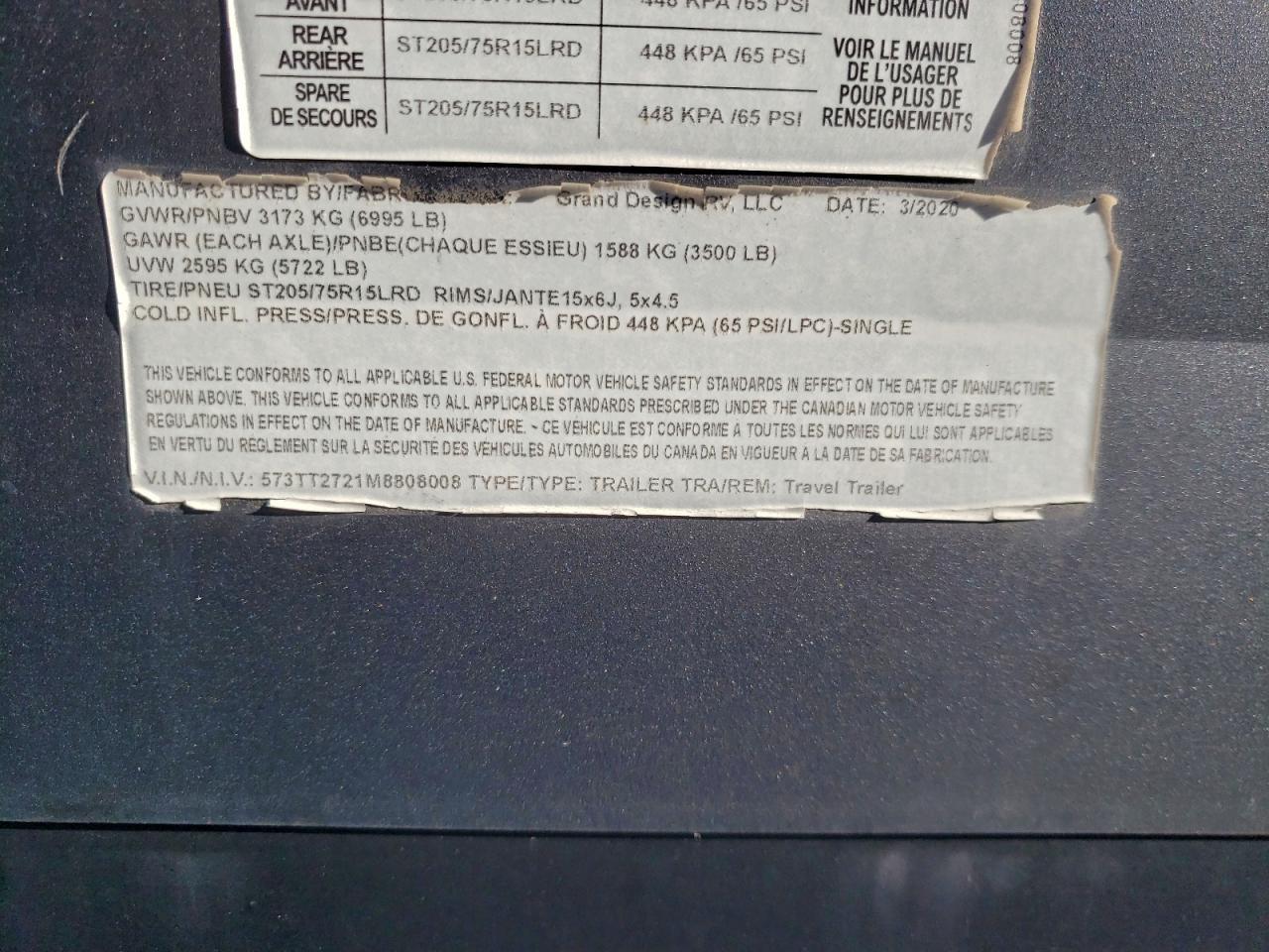 2021 Grand Desi GN Recreational Transcend Camper