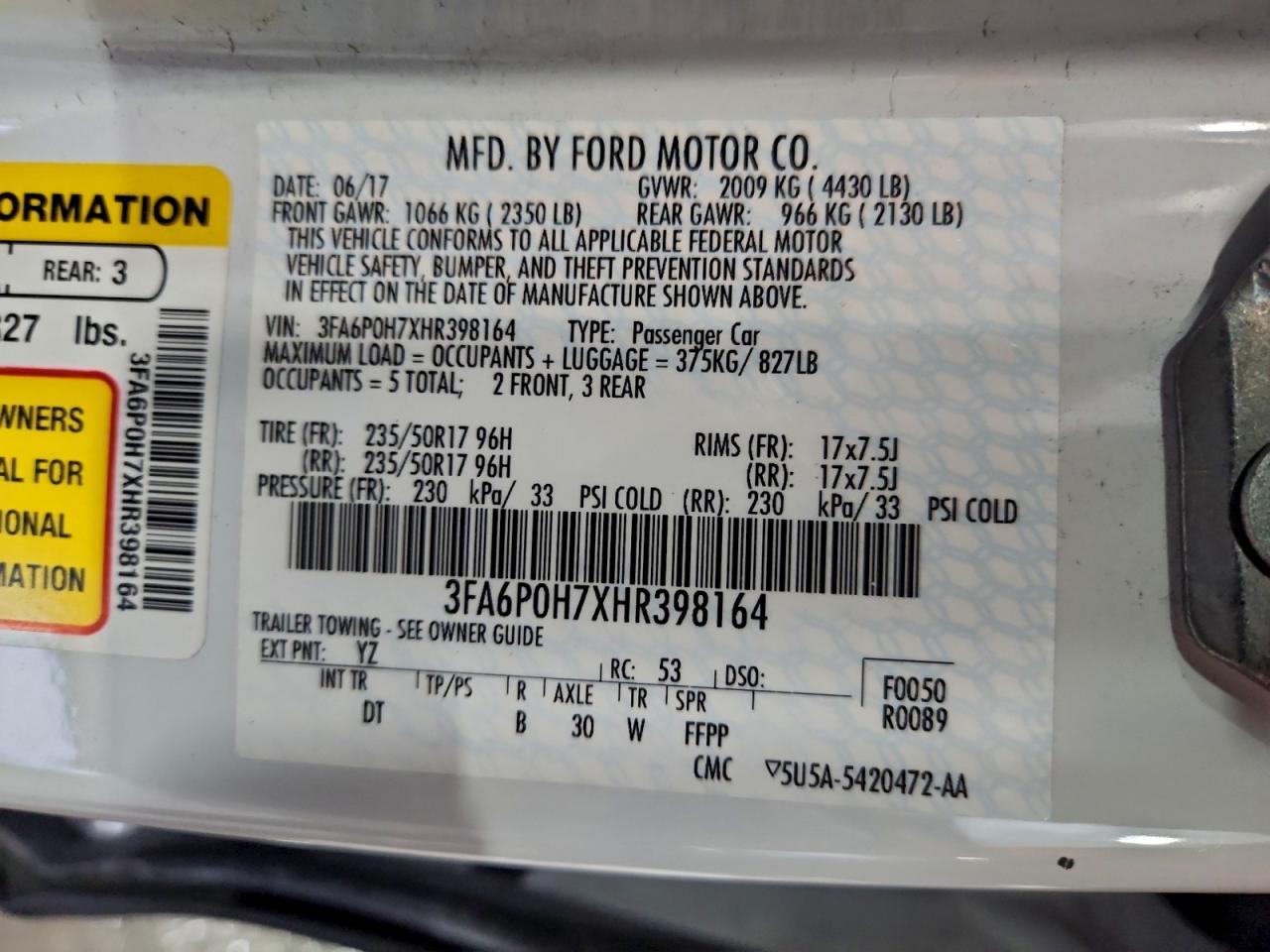 2017 Ford Fusion se
