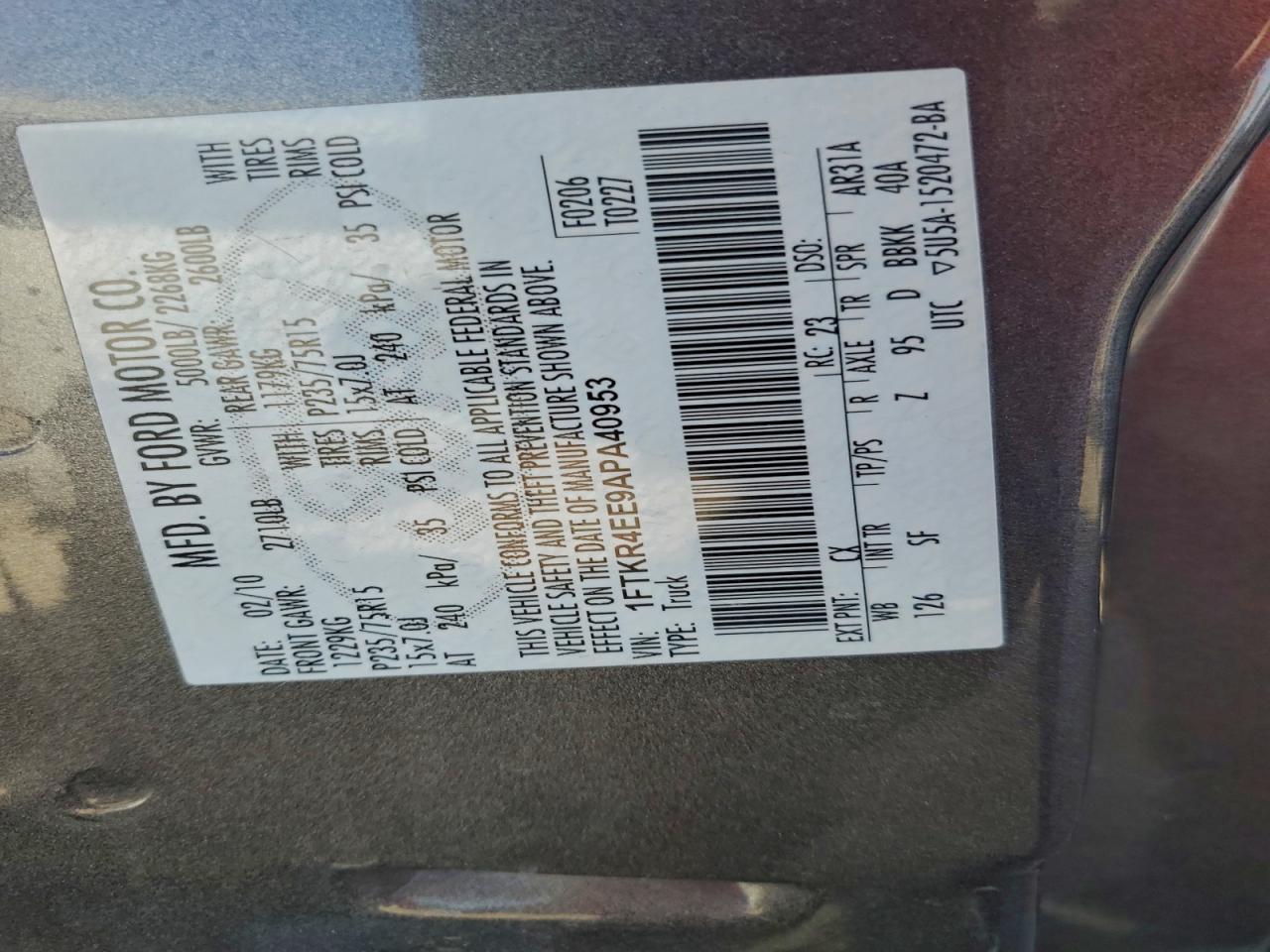 2010 Ford Ranger Super Cab