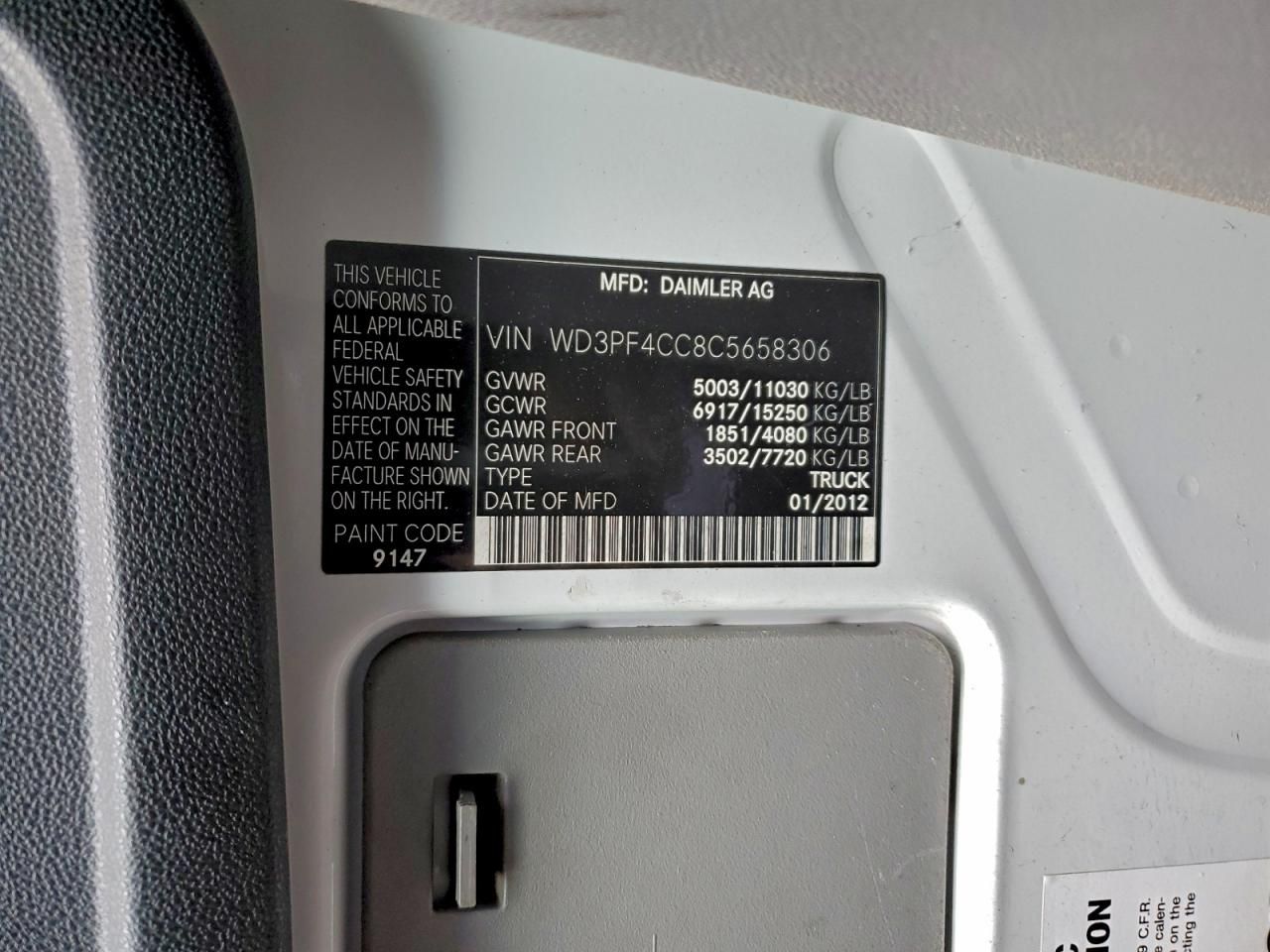 2012 Mercedes-Benz Sprinter 3500