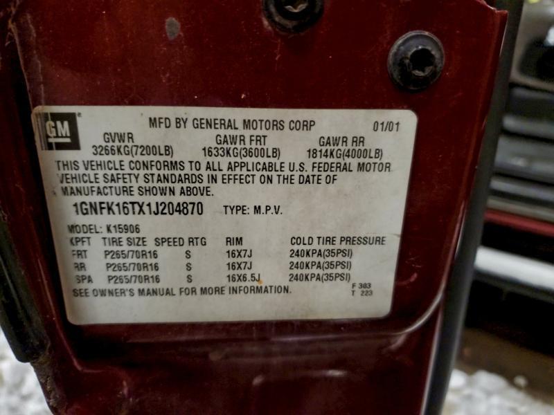 2001 Chevrolet Suburban K1500