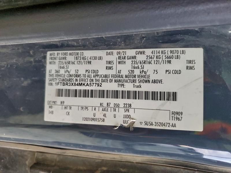 2021 Ford Transit 250 Delivery Van