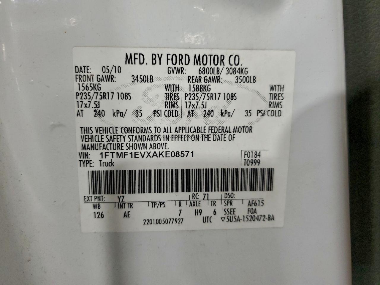 2010 Ford F150