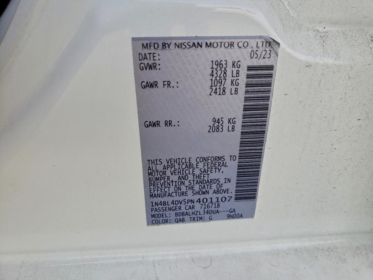 2023 Nissan Altima sv