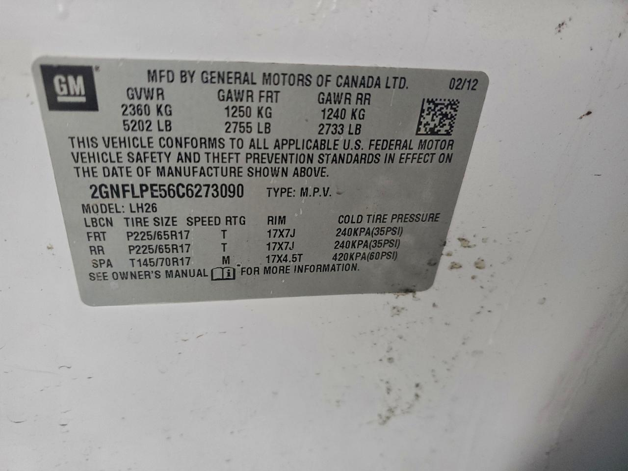 2012 Chevrolet Equinox lt