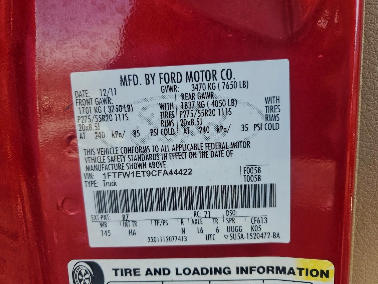 2012 Ford F150 Supercrew