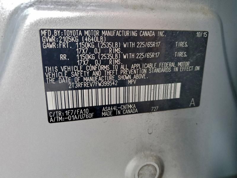 2015 Toyota Rav4 xle