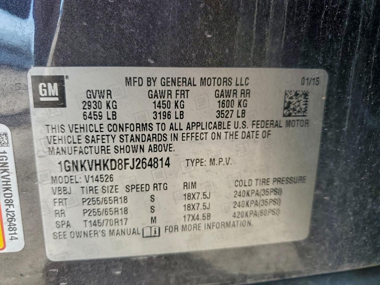 2015 Chevrolet Traverse lt