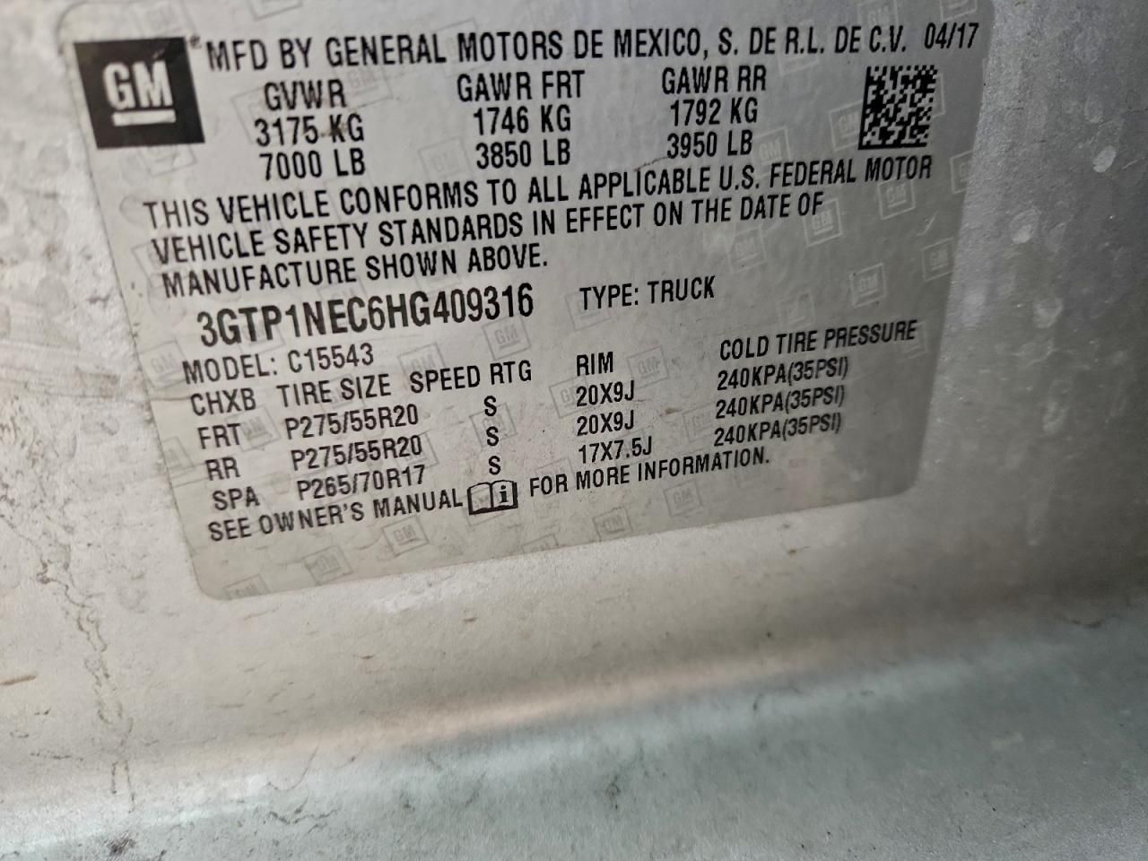 2017 GMC Sierra C1500 slt