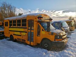Salvage trucks for sale at West Warren, MA auction: 2012 Chev Rolet Express School Bus