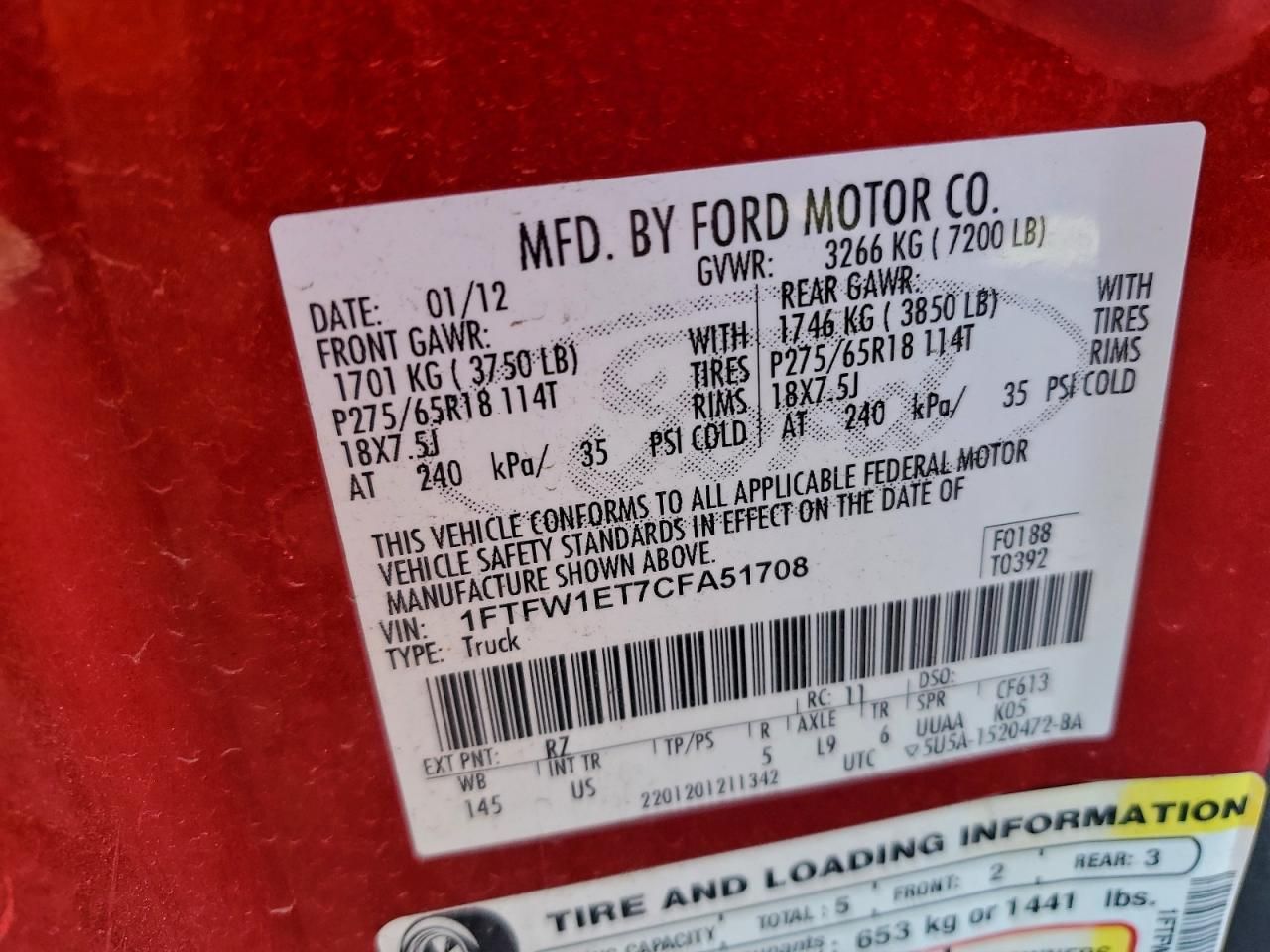 2012 Ford F150 Supercrew