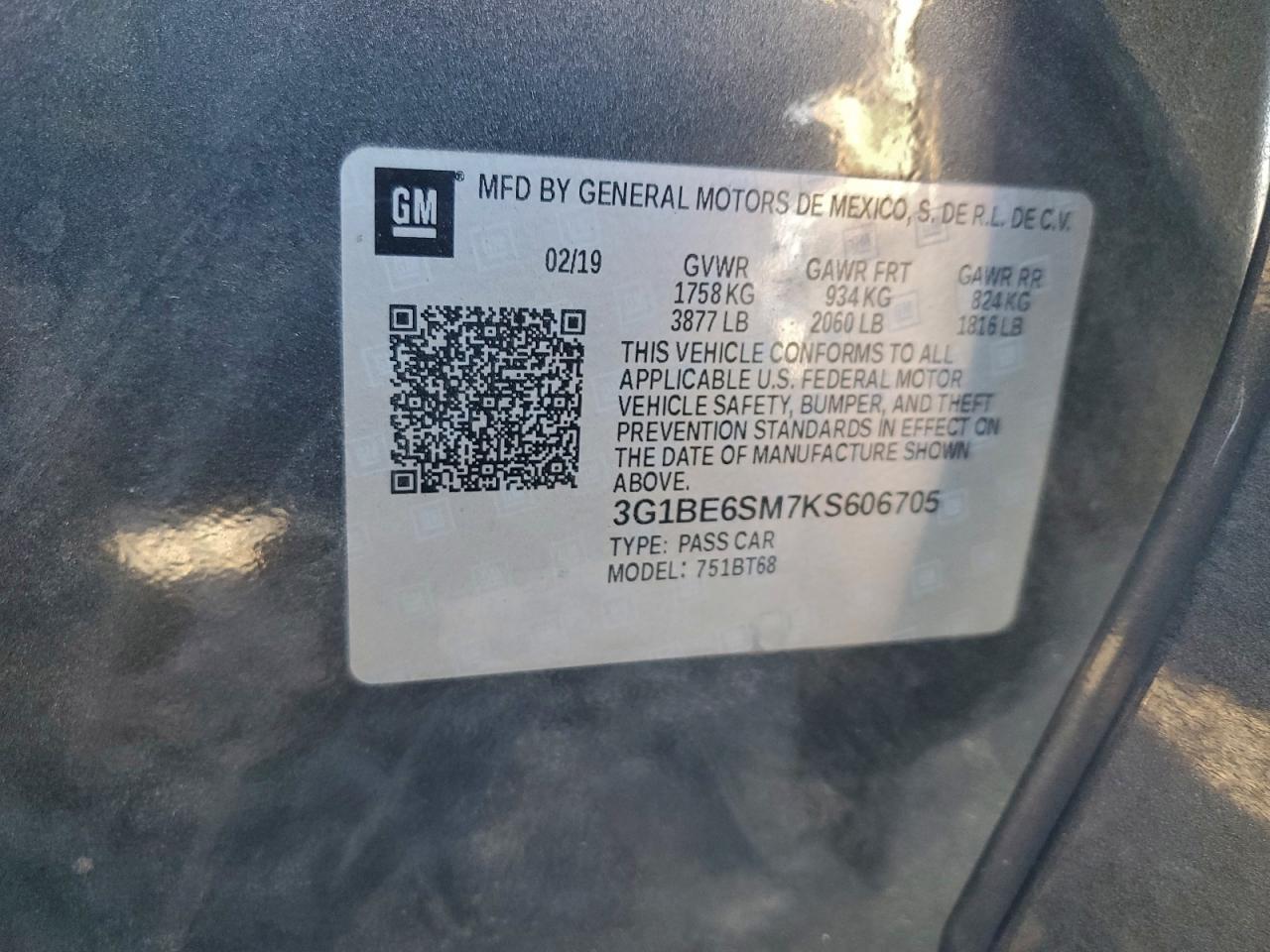 2019 Chevrolet Cruze lt