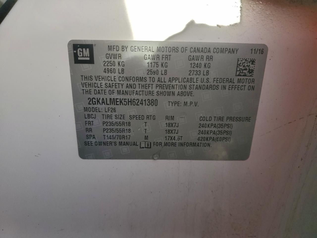 2017 GMC Terrain sle