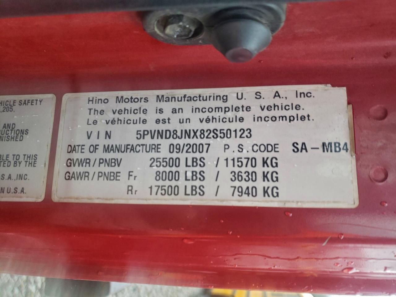 2008 Hino 258 Rollback Truck