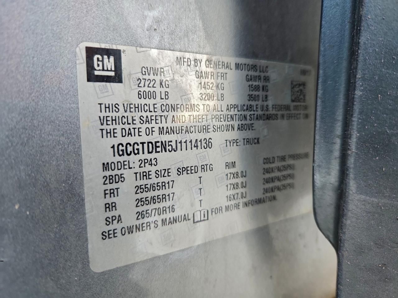 2018 Chevrolet Colorado Z71