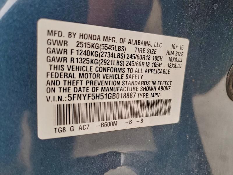 2016 Honda Pilot exl