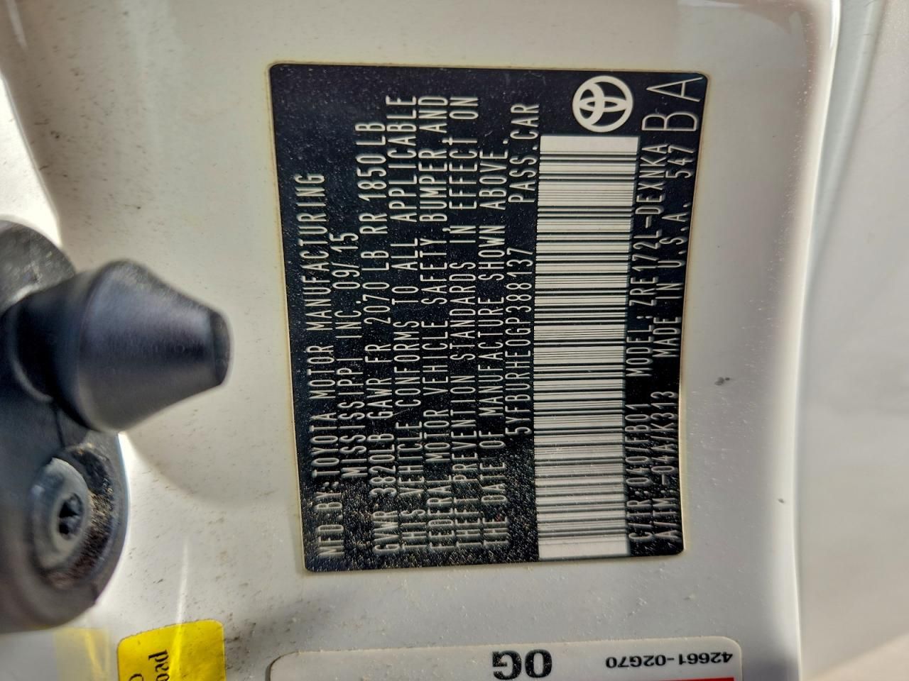 2016 Toyota Corolla l