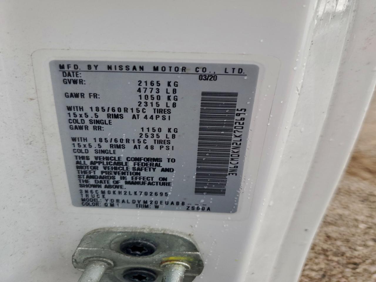 2020 Nissan NV200 2.5S