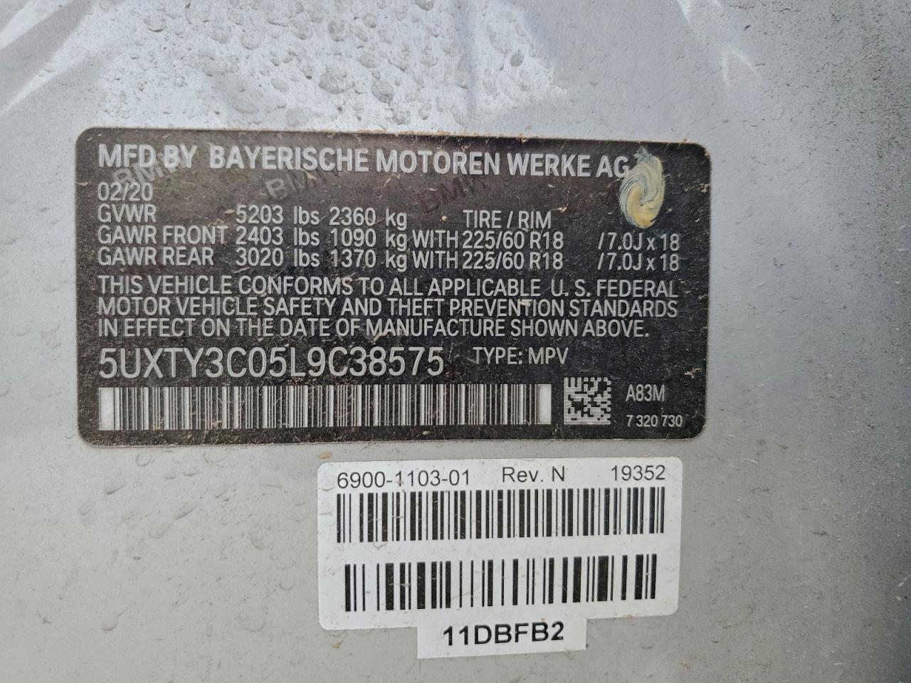 2020 BMW X3 Sdrive30i