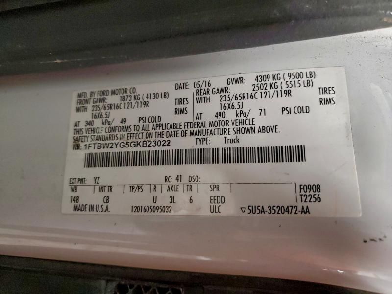 2016 Ford Transit T-350 Utility / Service van