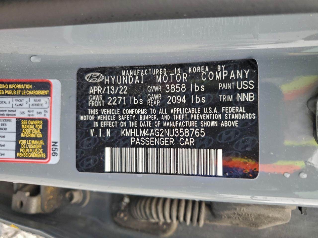 2022 Hyundai Elantra sel