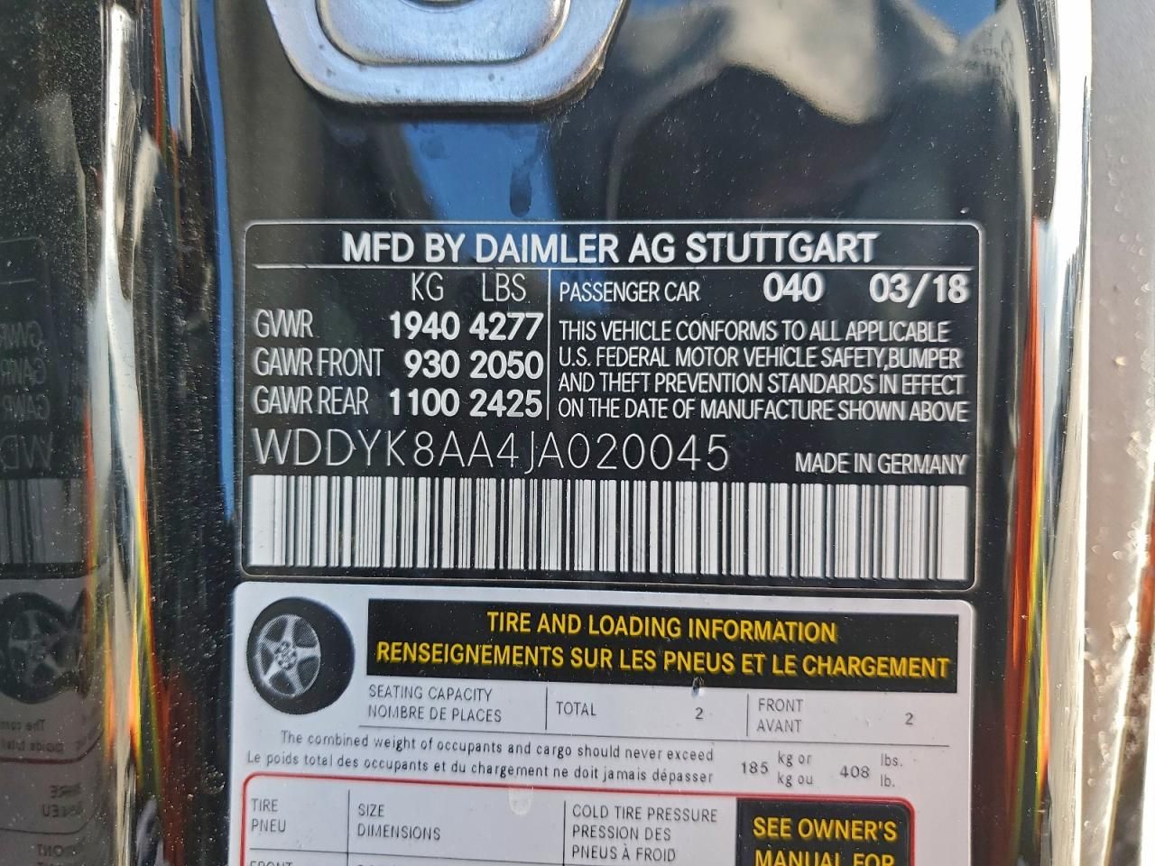 2018 Mercedes-Benz Amg gt c